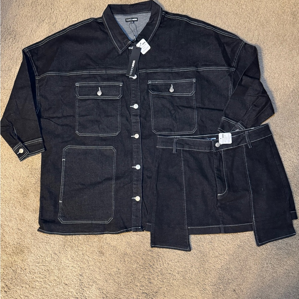 Super Babe Denim Skirt Set